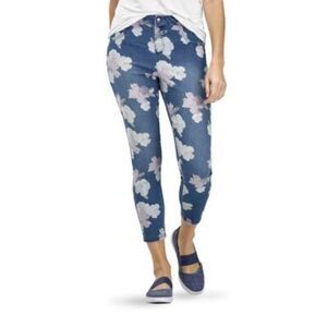 Hue Women's Multicolor Hibiscus High Rise Denim Leggings M NWT